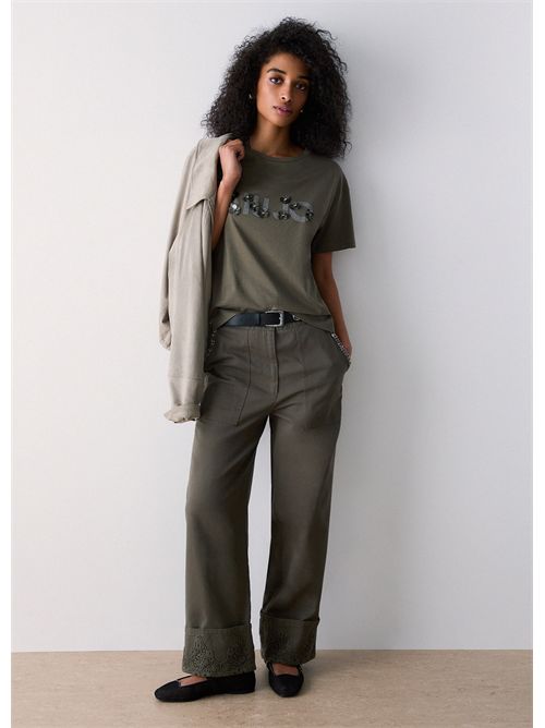 T-shirt woman green LIU JO | WA6238JS923/P9330